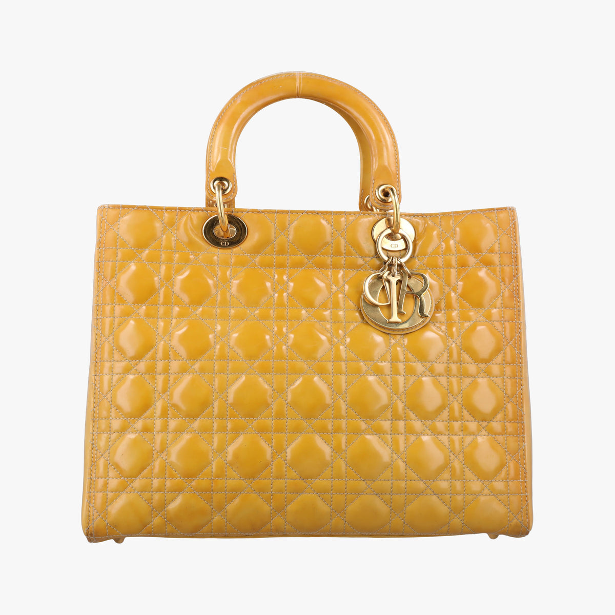 Pre-owned Christian Dior Lady Dior Beige Patent  handbag | stylenewstar