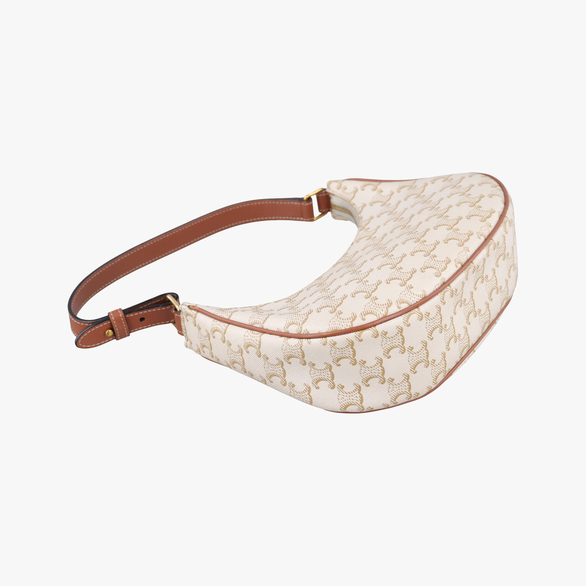 Pre-owned Celine Triomphe AVA White PVC coated canvas  shoulderbag | stylenewstar