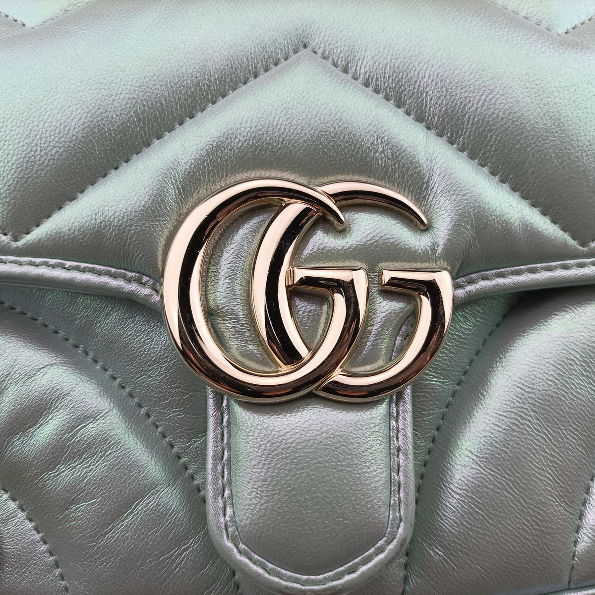 Pre-owned Gucci GG Marmont Green Leather 739682 shoulderbag | stylenewstar