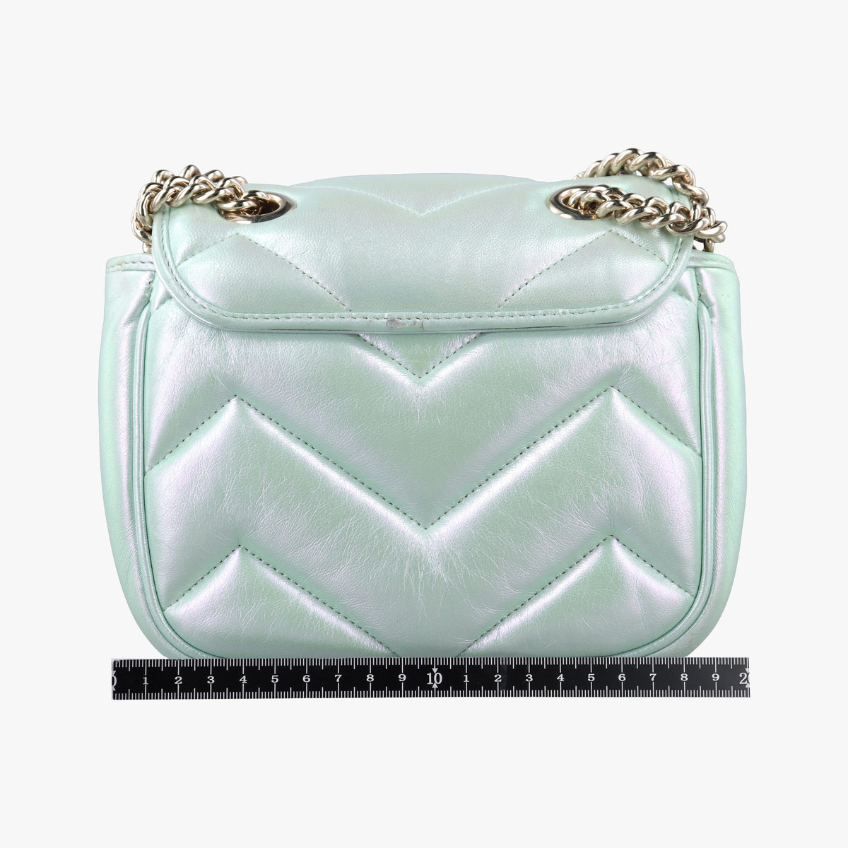 Pre-owned Gucci GG Marmont Green Leather 739682 shoulderbag | stylenewstar