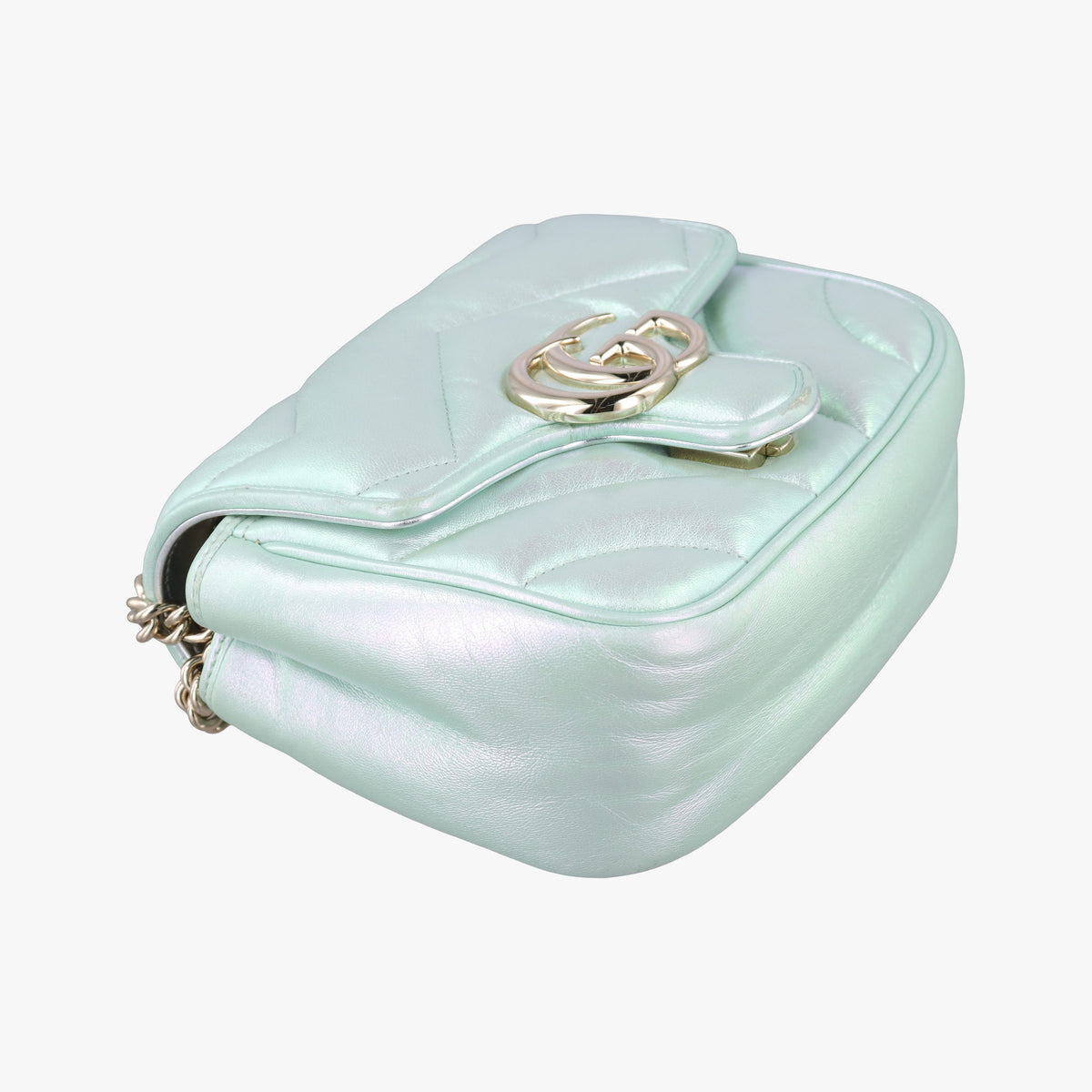 Pre-owned Gucci GG Marmont Green Leather 739682 shoulderbag | stylenewstar