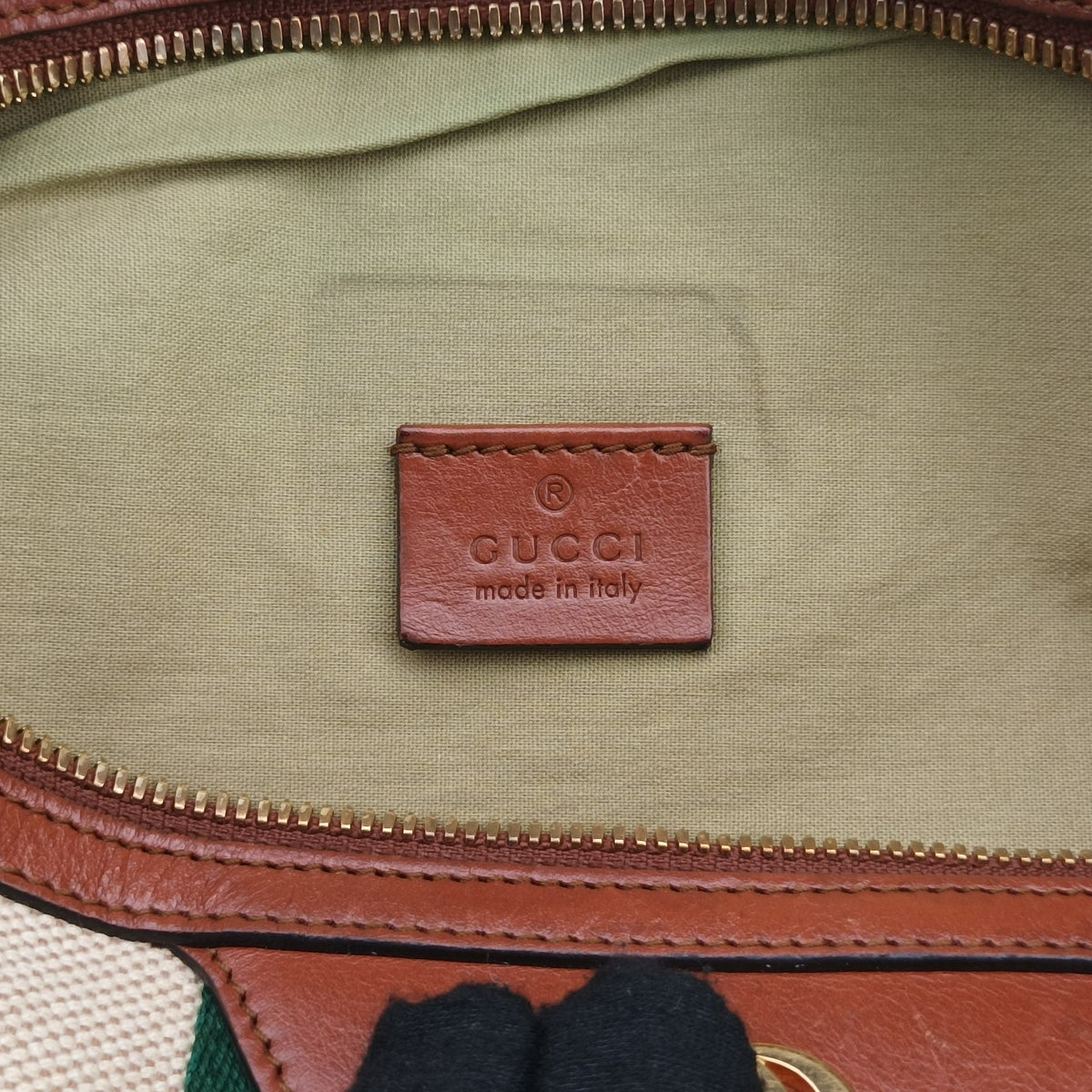 Pre-owned Gucci Sherry Vintage Beige×Brown Canvas × Leather 575082 bum bag/waist bag | stylenewstar