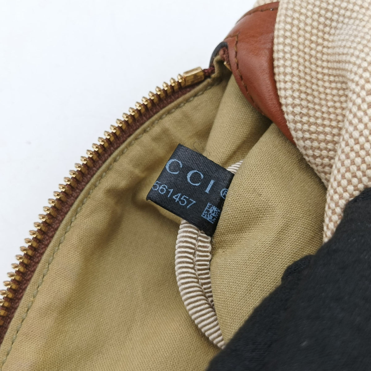 Pre-owned Gucci Sherry Vintage Beige×Brown Canvas × Leather 575082 bum bag/waist bag | stylenewstar