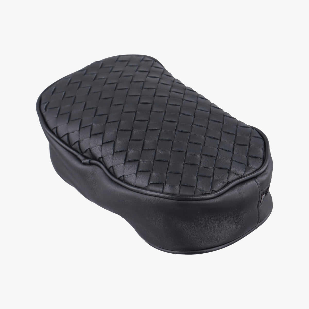 Pre-owned Bottega Veneta Intrecciato Black lambskin  bum bag/waist bag | stylenewstar