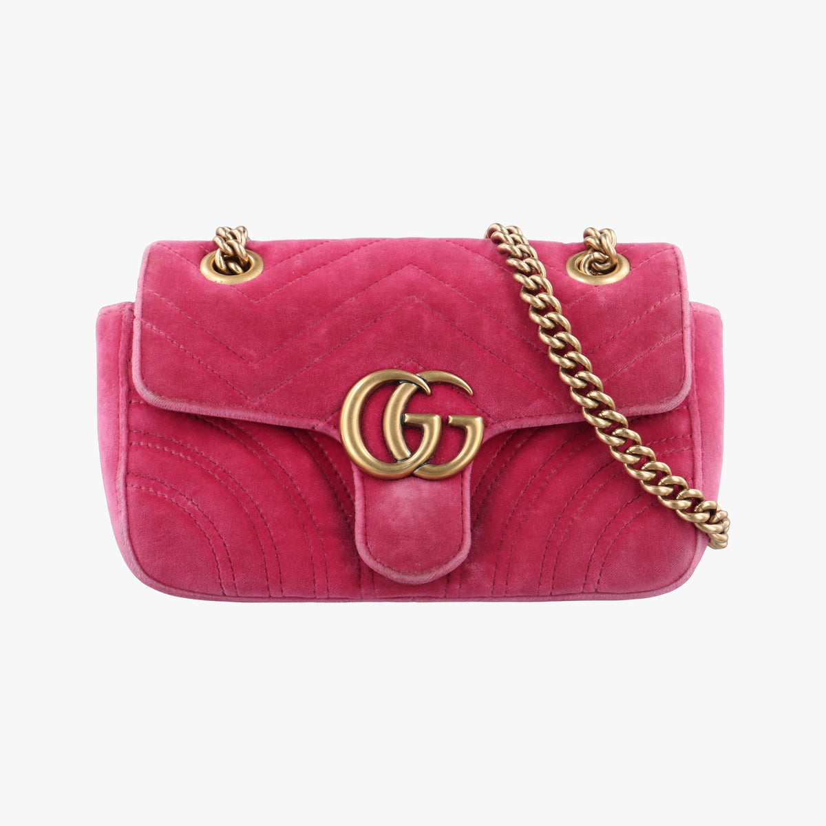 Vintage Gucci GG Marmont Pink velour 446744 shoulderbag | stylenewstar