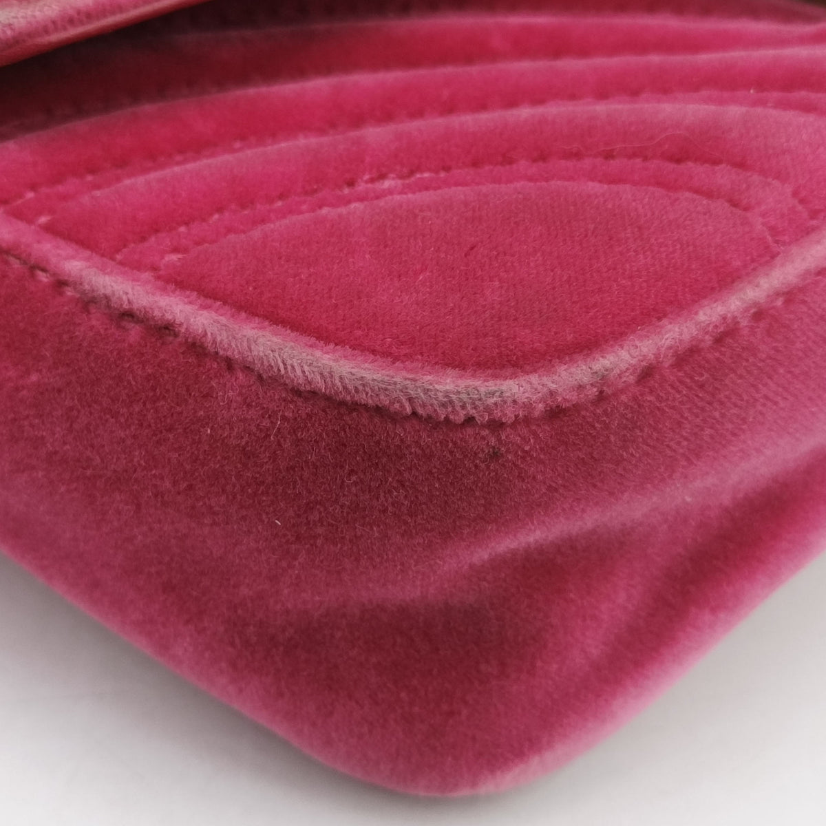 Vintage Gucci GG Marmont Pink velour 446744 shoulderbag | stylenewstar