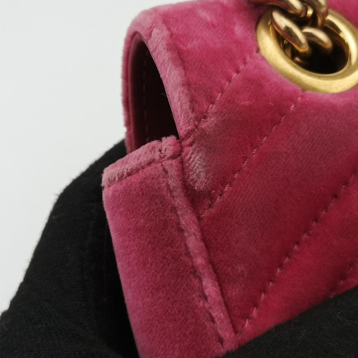 Vintage Gucci GG Marmont Pink velour 446744 shoulderbag | stylenewstar