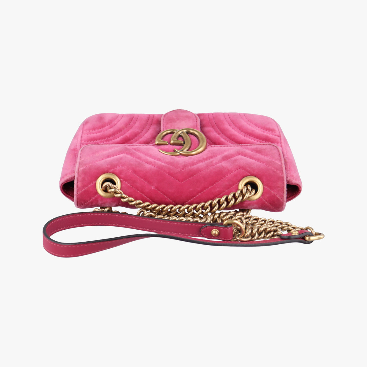 Vintage Gucci GG Marmont Pink velour 446744 shoulderbag | stylenewstar