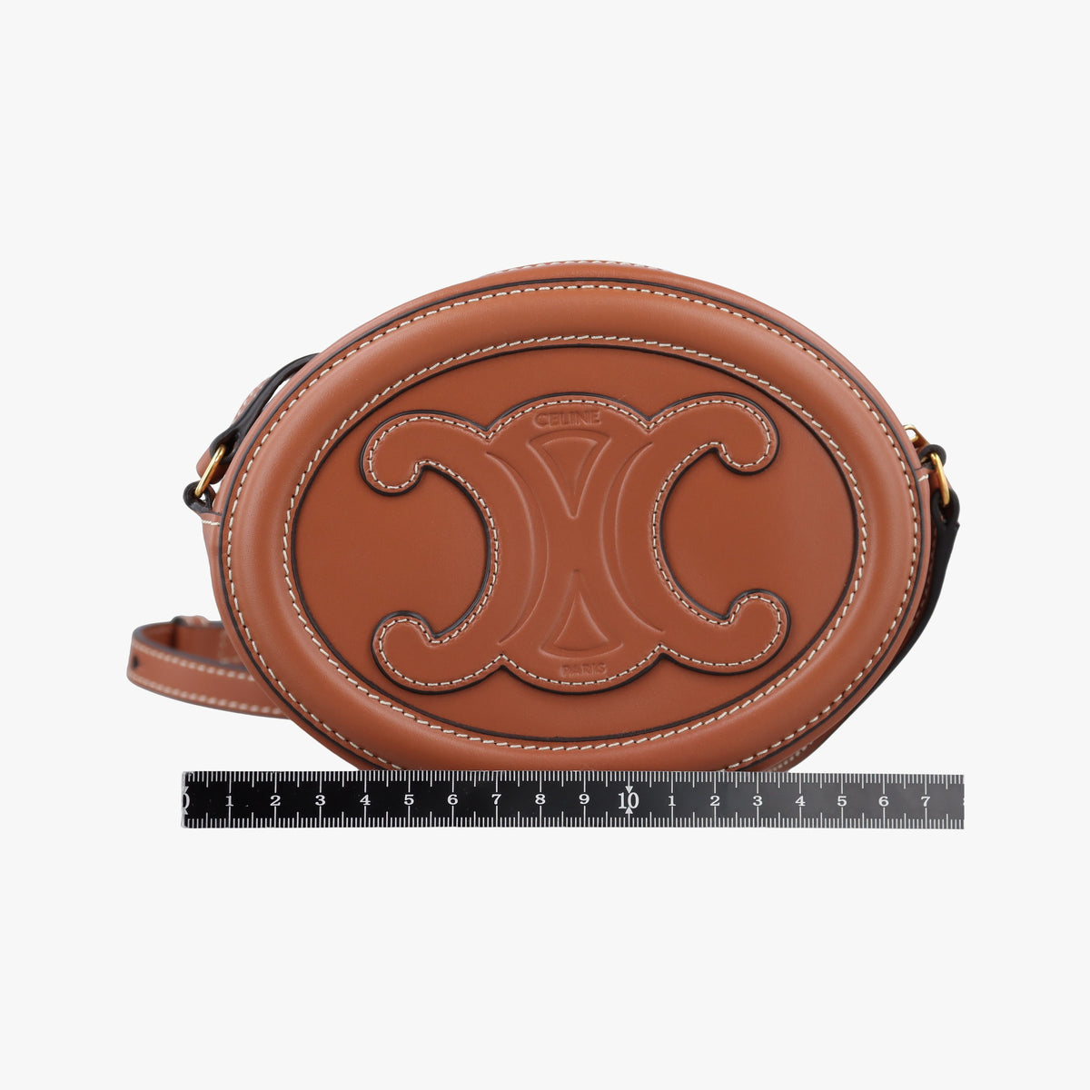 Pre-owned Celine Oval Purse Cuir Triomphe Brown Leather  shoulderbag | stylenewstar
