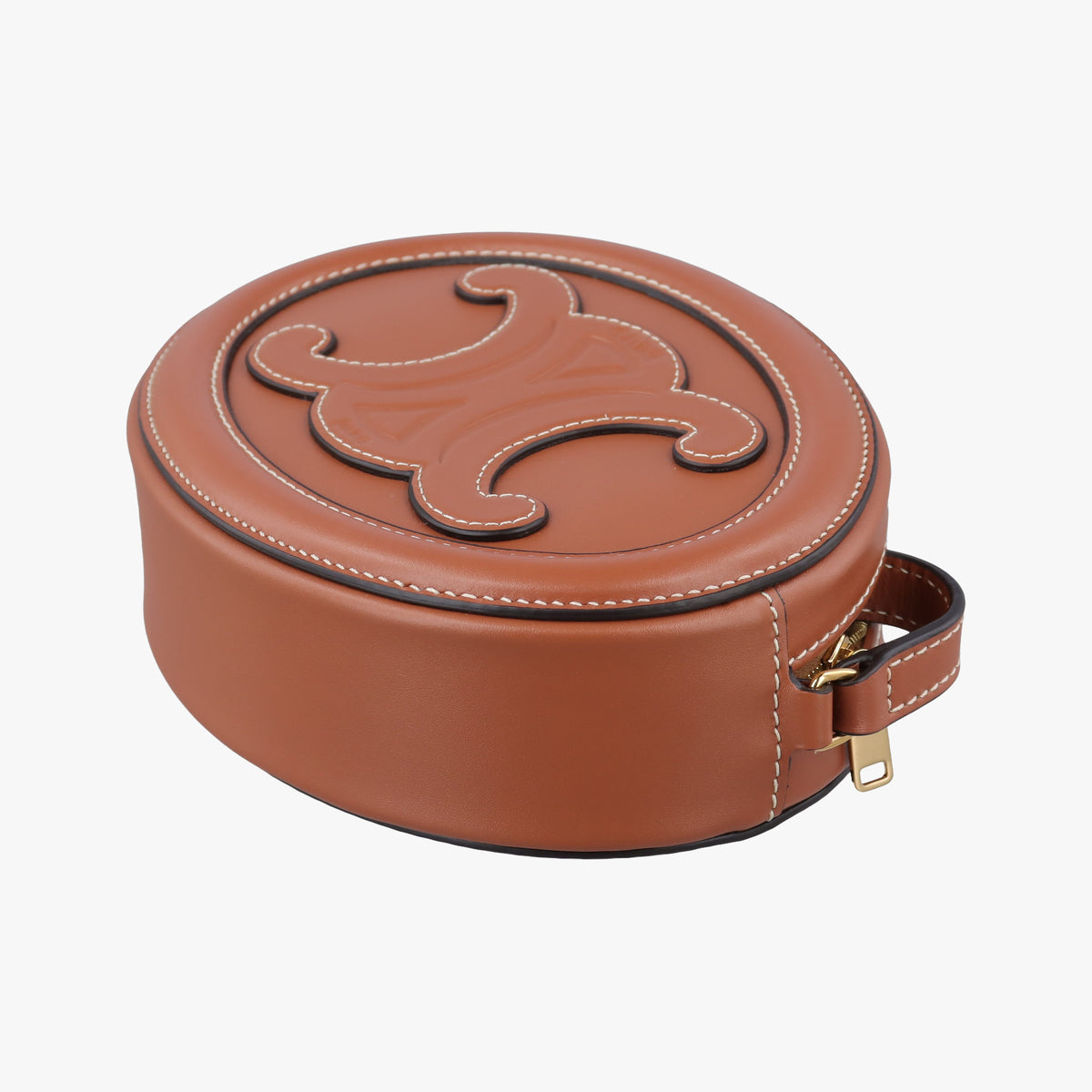 Pre-owned Celine Oval Purse Cuir Triomphe Brown Leather  shoulderbag | stylenewstar