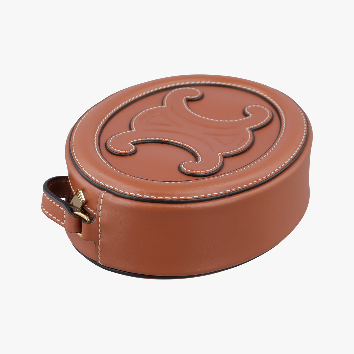 Pre-owned Celine Oval Purse Cuir Triomphe Brown Leather  shoulderbag | stylenewstar
