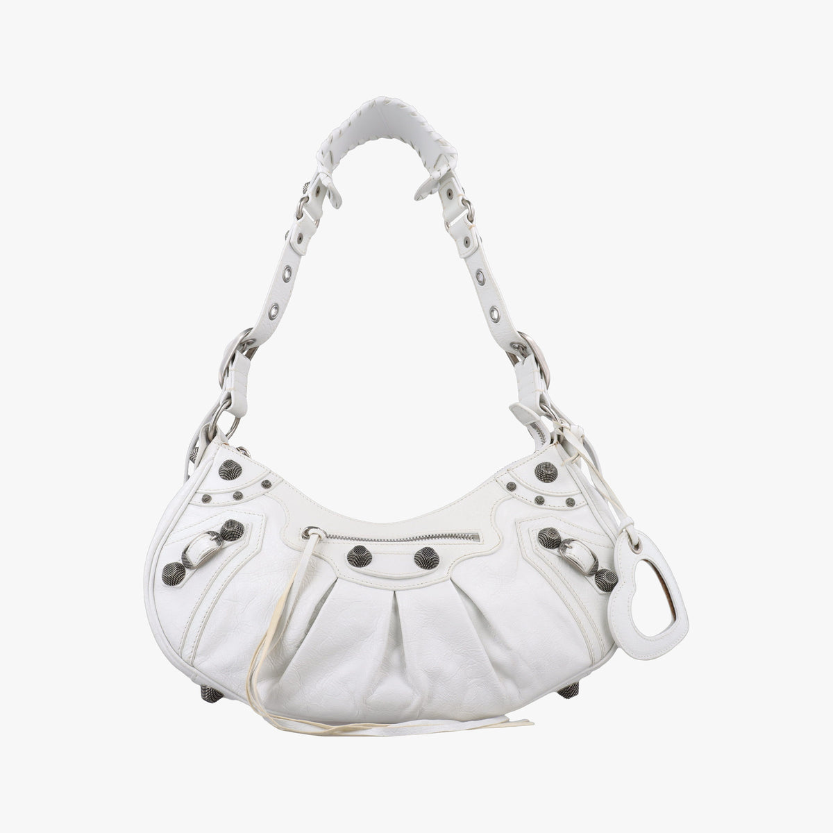 Pre-owned Balenciaga Le Cagole White lambskin  shoulderbag | stylenewstar