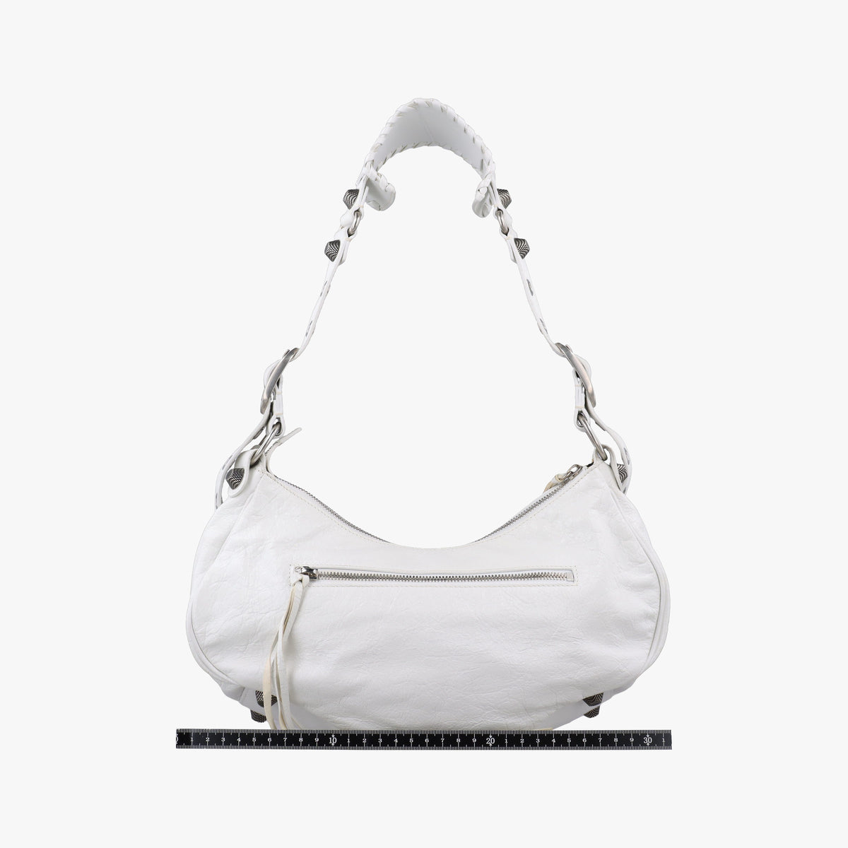 Pre-owned Balenciaga Le Cagole White lambskin  shoulderbag | stylenewstar