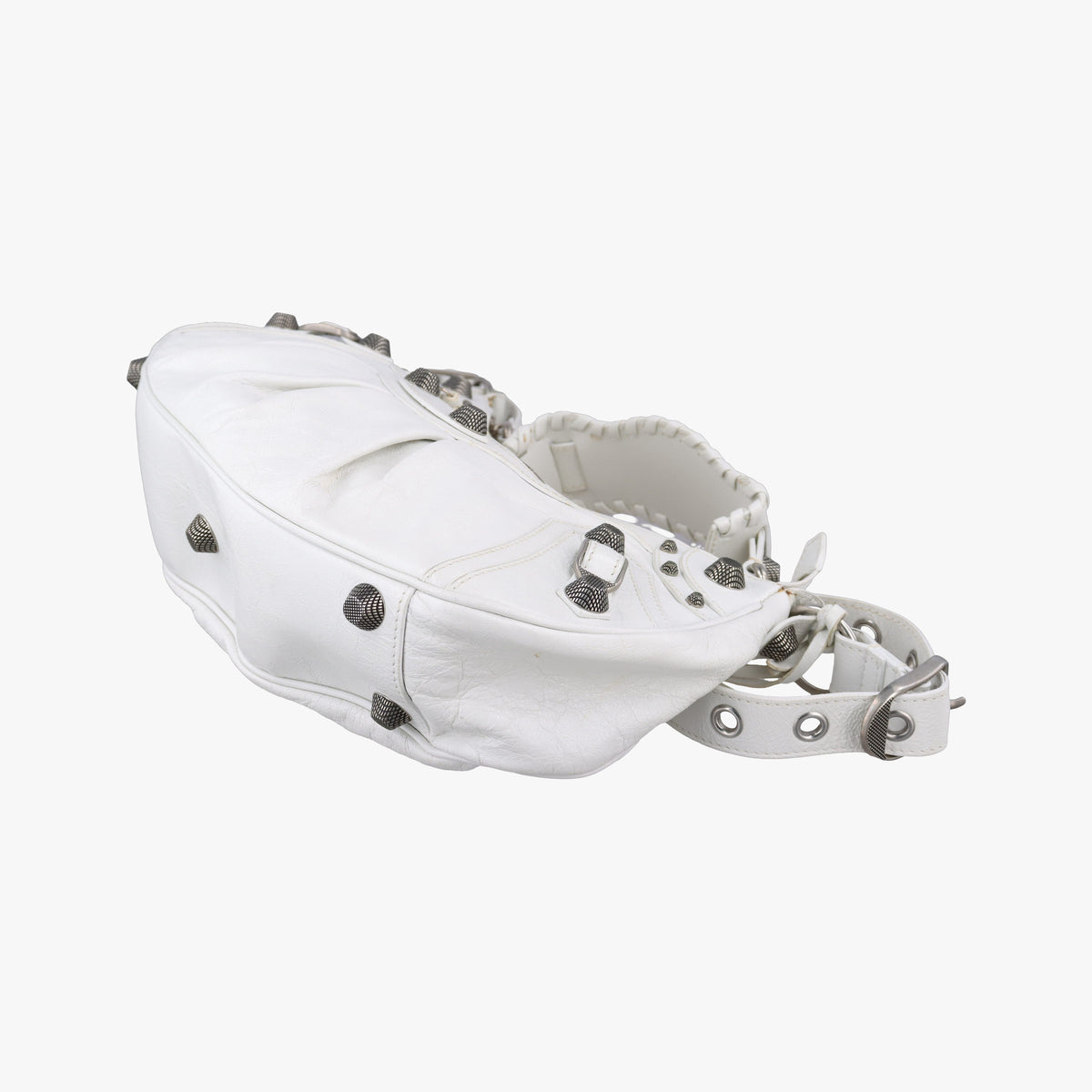 Pre-owned Balenciaga Le Cagole White lambskin  shoulderbag | stylenewstar