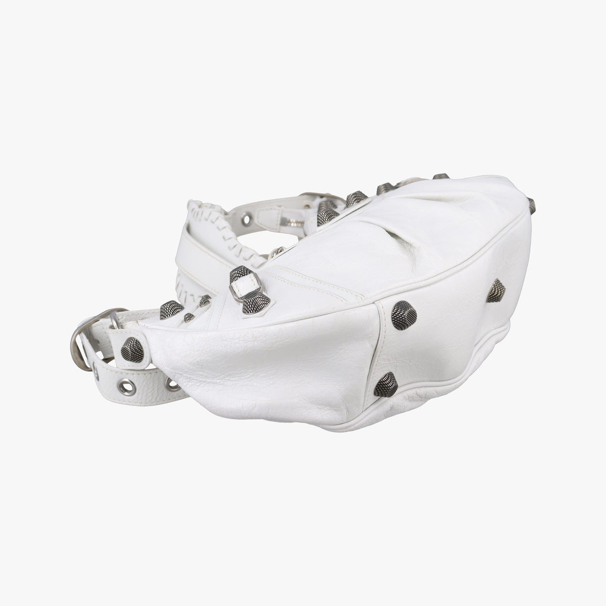 Pre-owned Balenciaga Le Cagole White lambskin  shoulderbag | stylenewstar