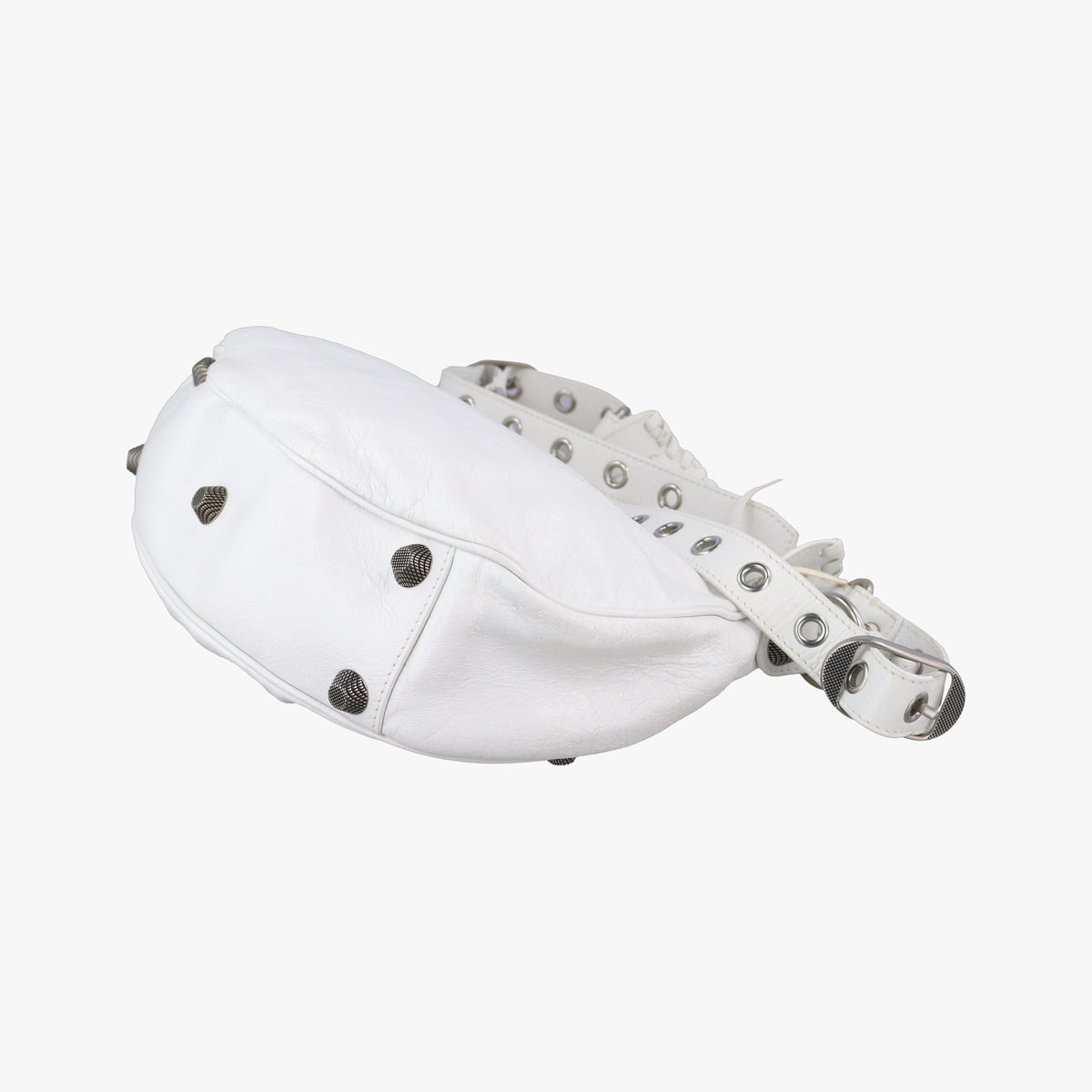 Pre-owned Balenciaga Le Cagole White lambskin  shoulderbag | stylenewstar
