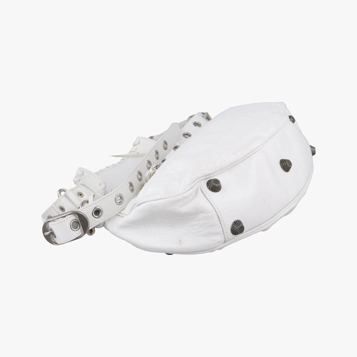 Pre-owned Balenciaga Le Cagole White lambskin  shoulderbag | stylenewstar
