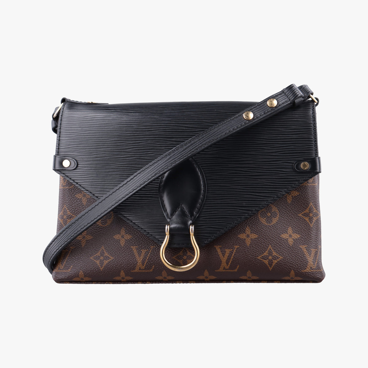 Vintage Louis Vuitton SAINT MICHEL Brown×Noir Monogram Canvas×epi M44030 shoulderbag | stylenewstar