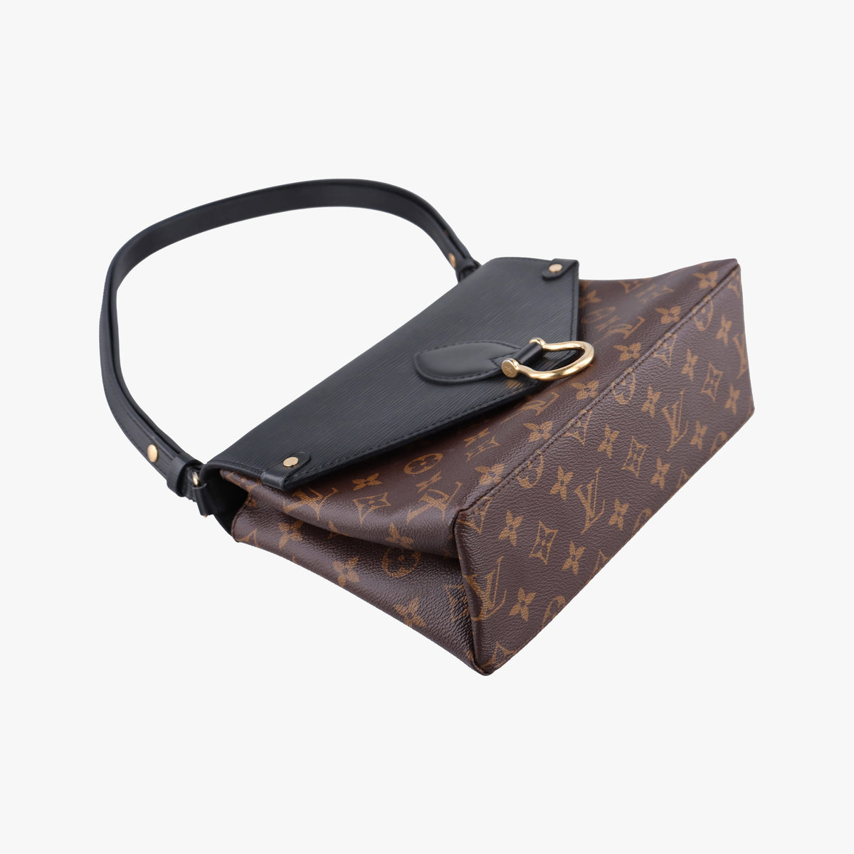 Vintage Louis Vuitton SAINT MICHEL Brown×Noir Monogram Canvas×epi M44030 shoulderbag | stylenewstar