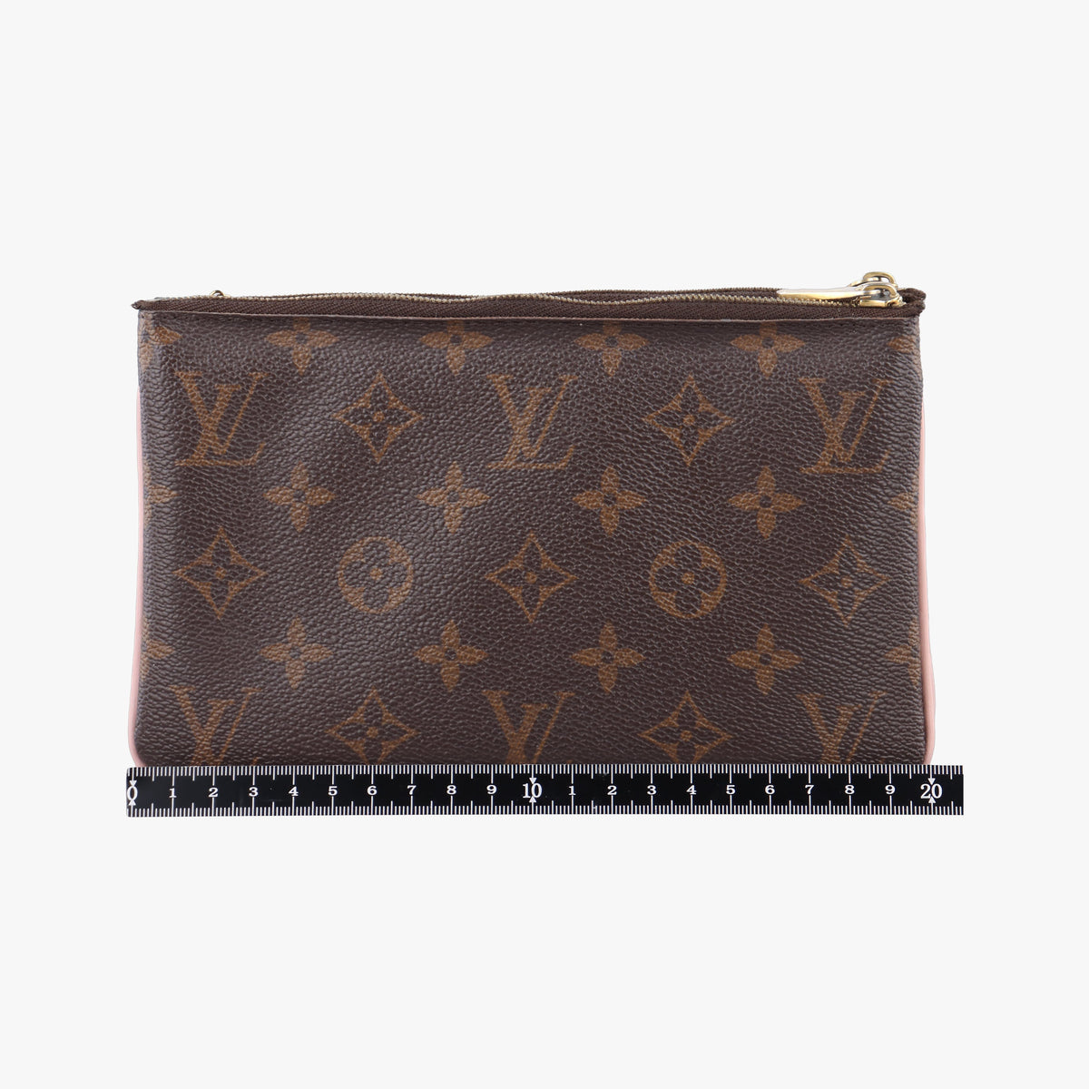 Secondhand Louis Vuitton Pochette Double Zip Brown x Pink x Red Monogram canvas M63905 shoulderbag | stylenewstar