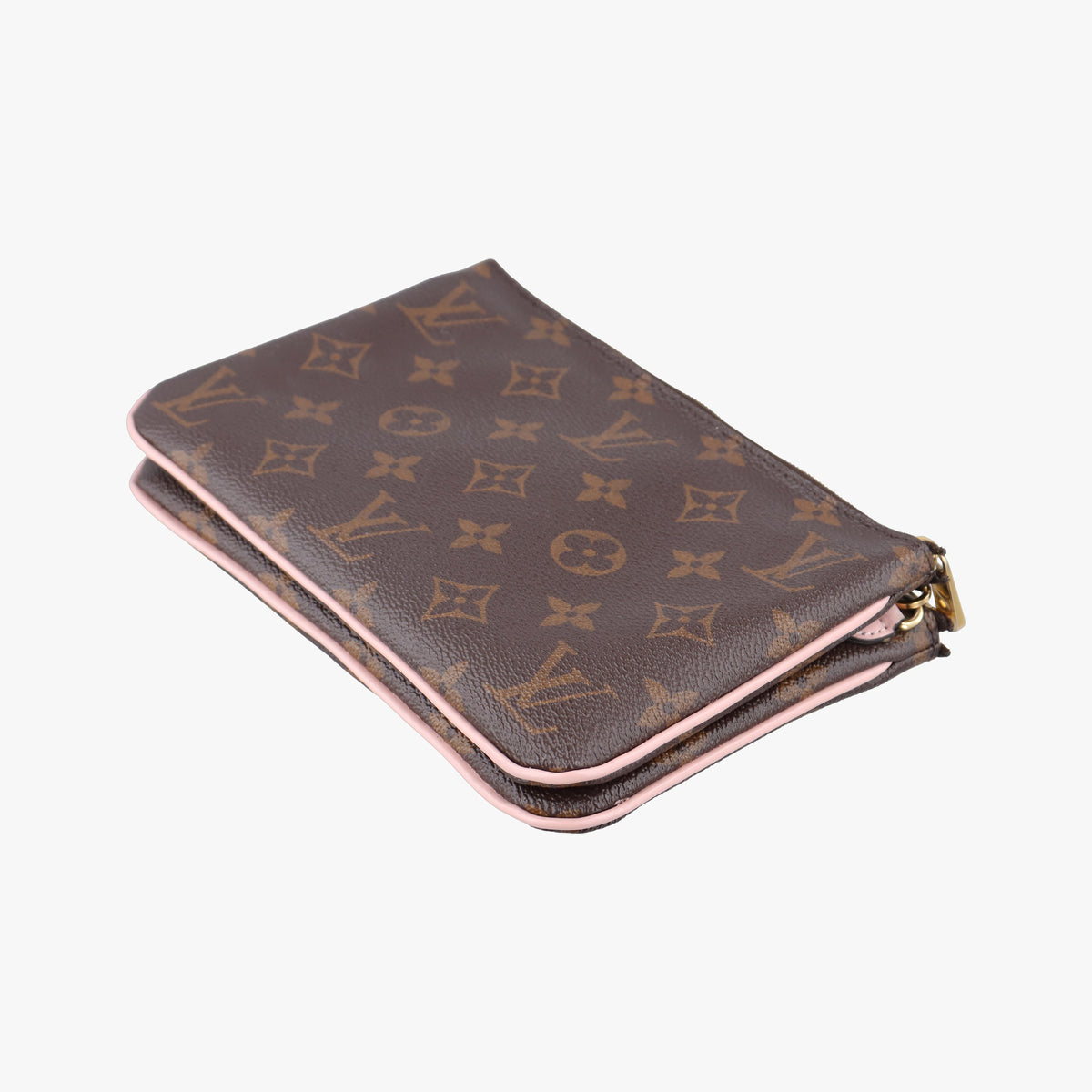 Secondhand Louis Vuitton Pochette Double Zip Brown x Pink x Red Monogram canvas M63905 shoulderbag | stylenewstar