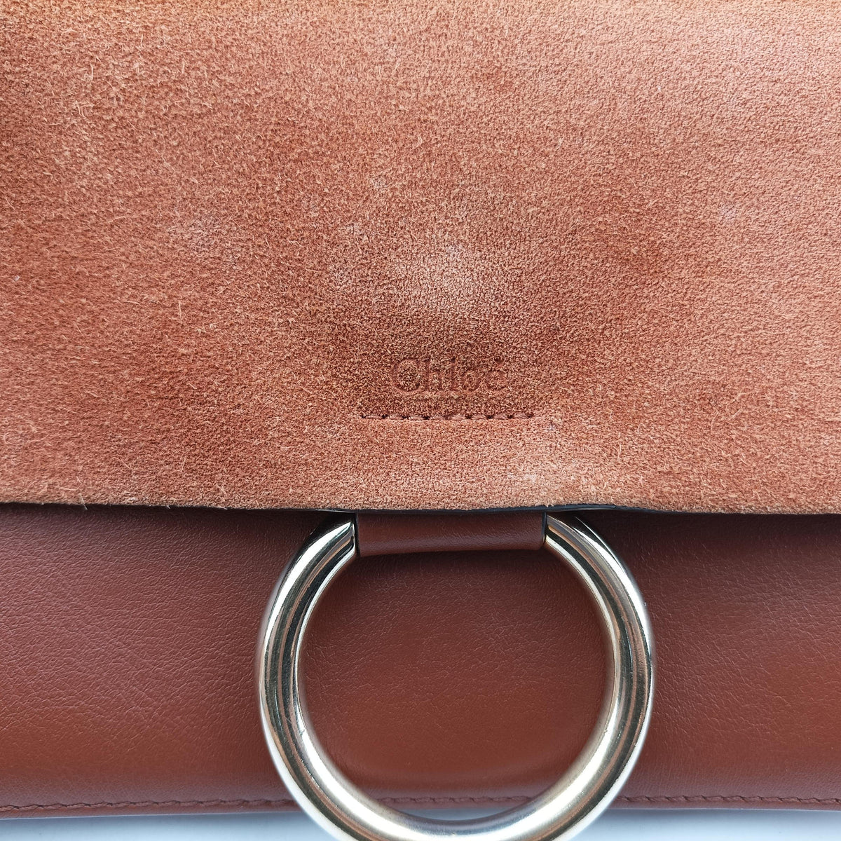 Secondhand Chloe FAYE Brown Suede × leather  shoulderbag | stylenewstar