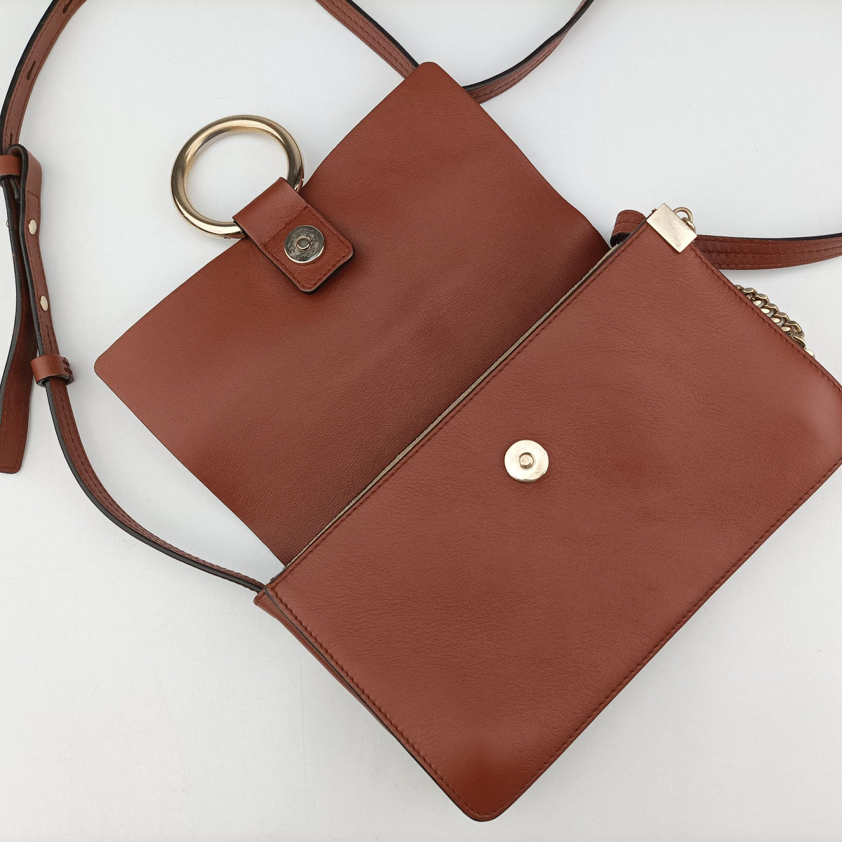 Secondhand Chloe FAYE Brown Suede × leather  shoulderbag | stylenewstar