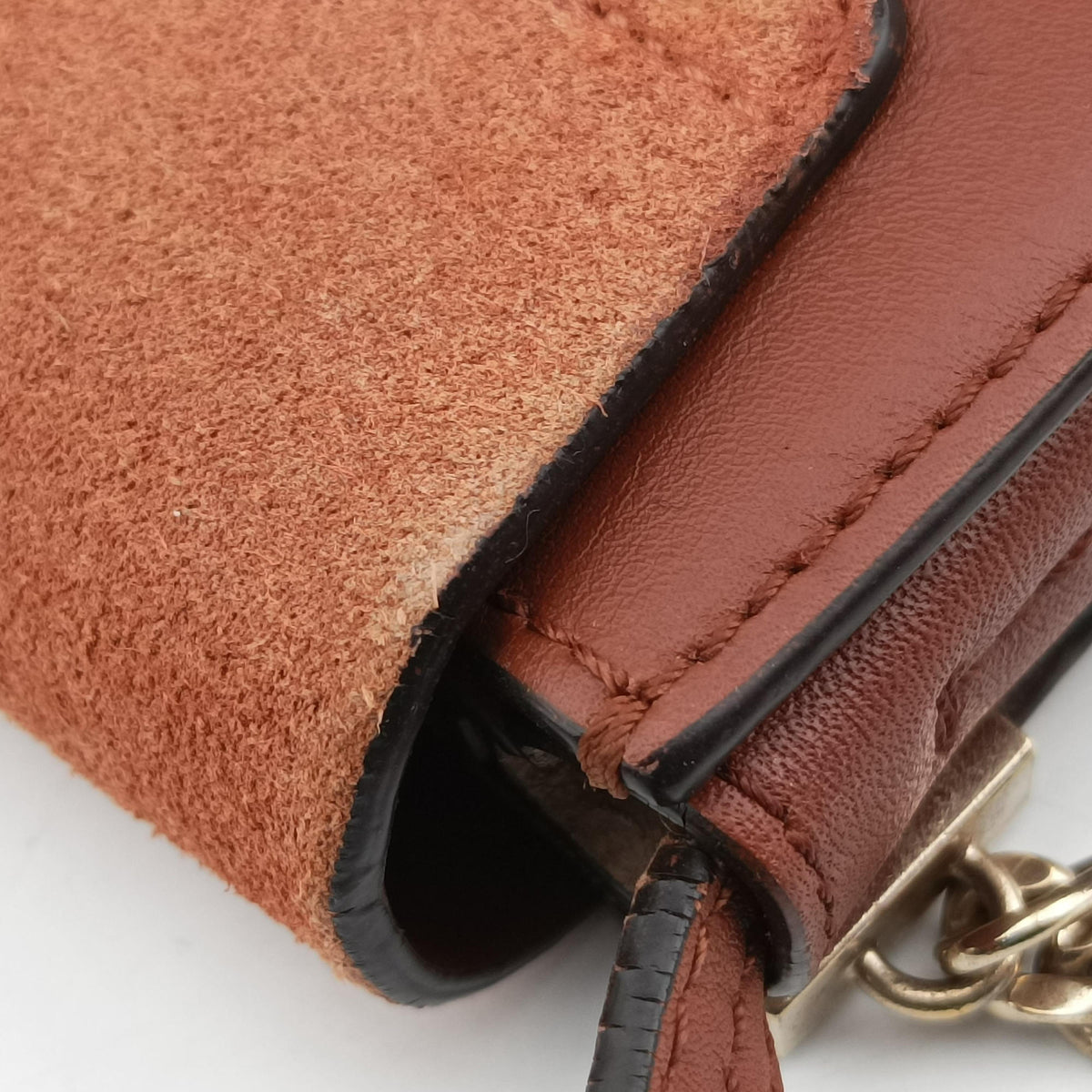 Secondhand Chloe FAYE Brown Suede × leather  shoulderbag | stylenewstar