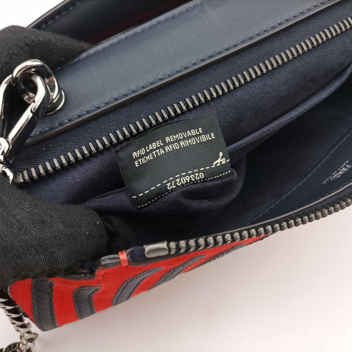 Secondhand Fendi Dotcom Click Small Red × Black Suede × Leather 8BN299 shoulderbag | stylenewstar