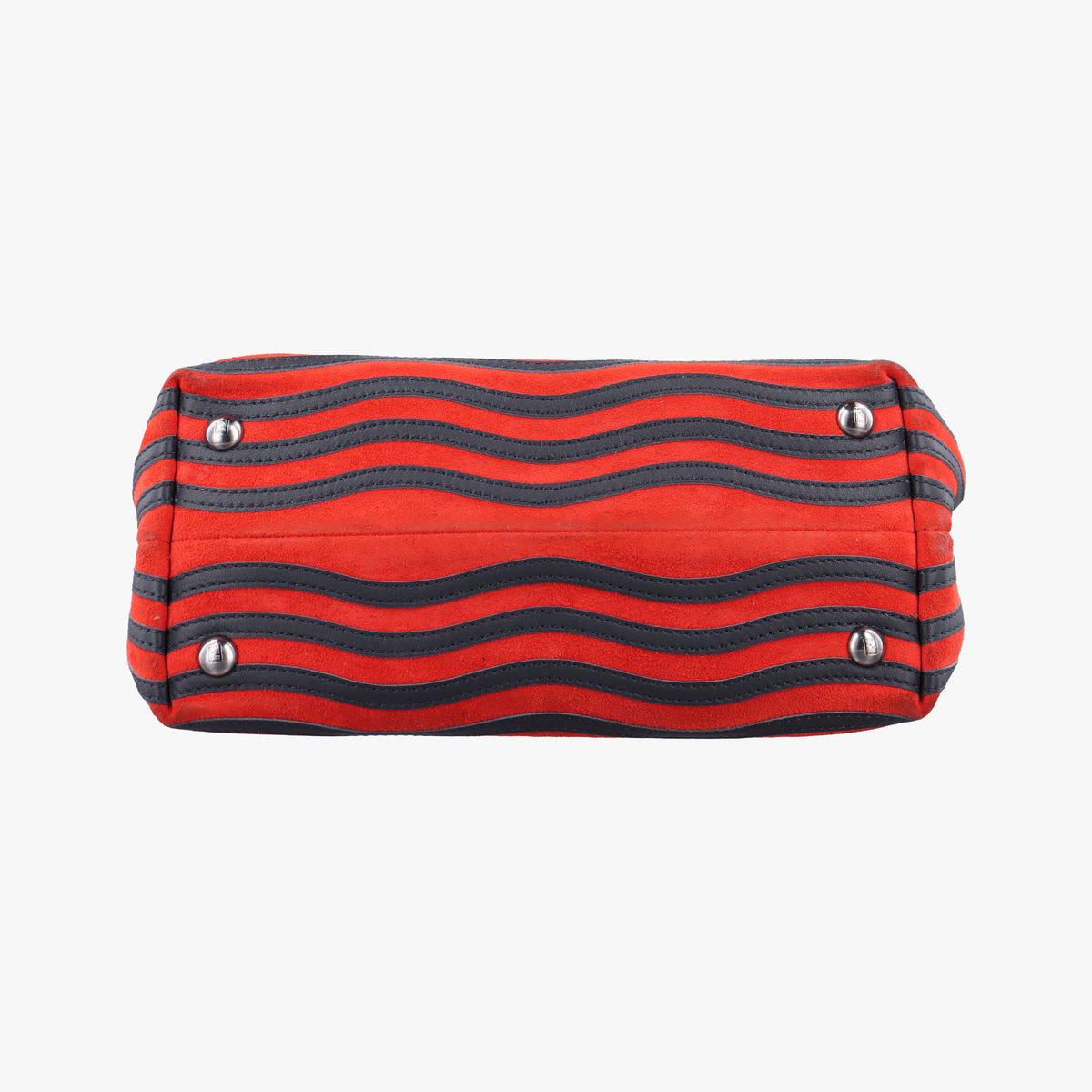 Secondhand Fendi Dotcom Click Small Red × Black Suede × Leather 8BN299 shoulderbag | stylenewstar