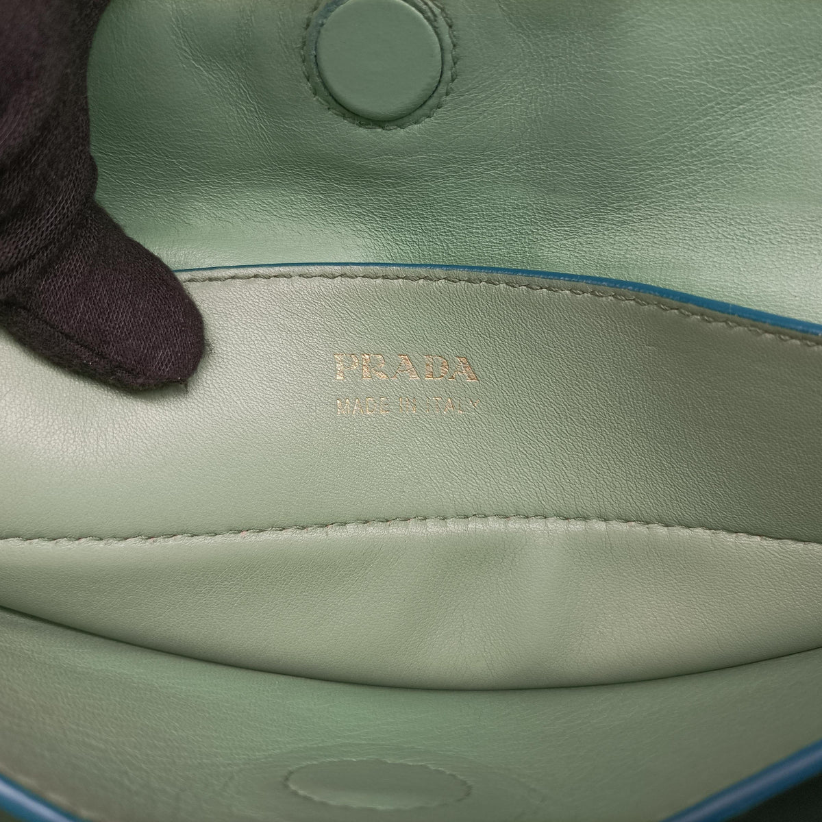 Pre-owned Prada Double Cuir Blue SAFFIANO Leather B2756T shoulderbag | stylenewstar