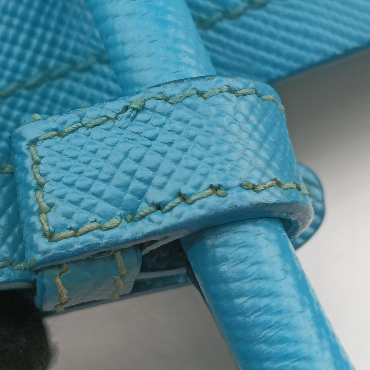 Pre-owned Prada Double Cuir Blue SAFFIANO Leather B2756T shoulderbag | stylenewstar