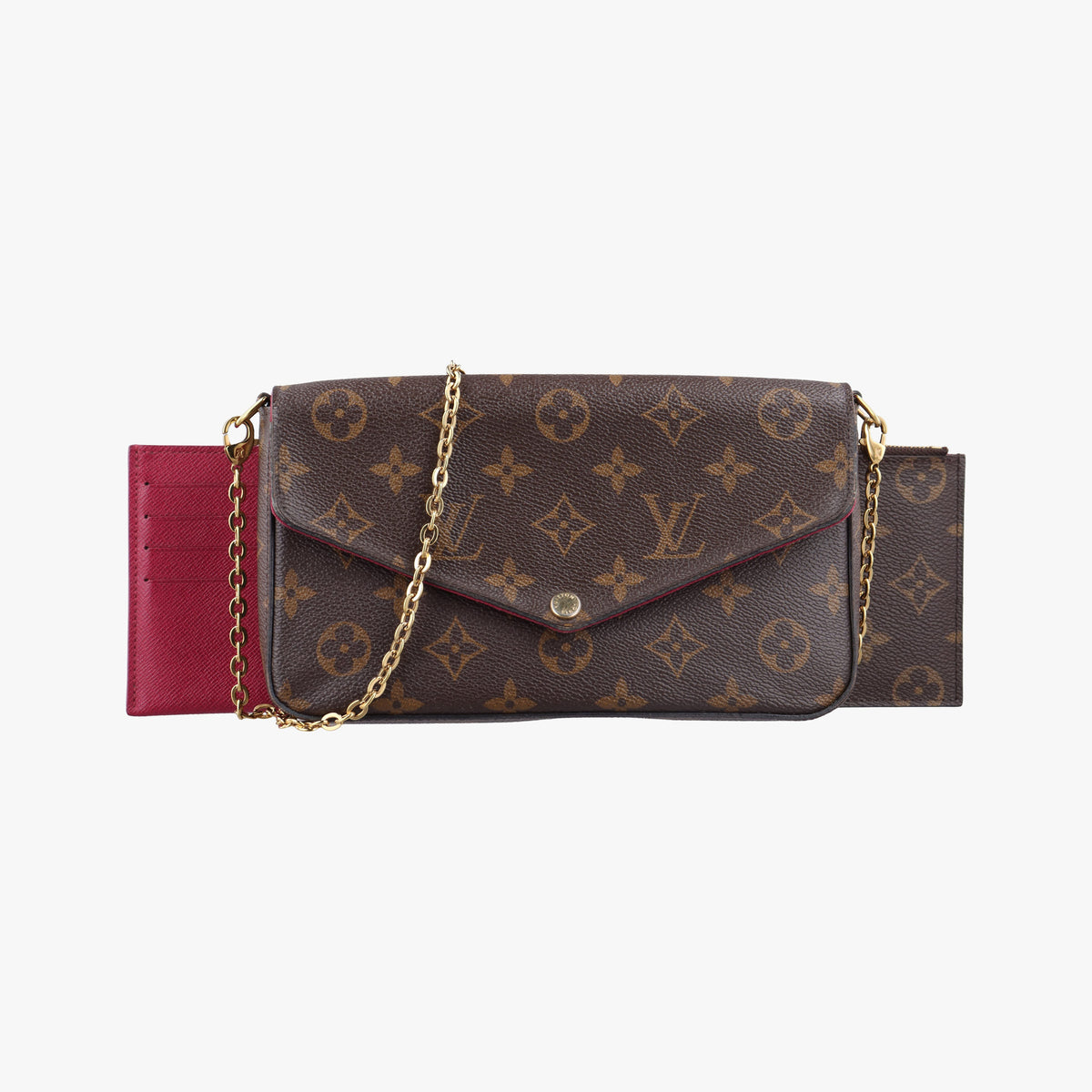 Pre-owned Louis Vuitton Pochette Felicie Brown Monogram Canvas M61276 shoulderbag | stylenewstar
