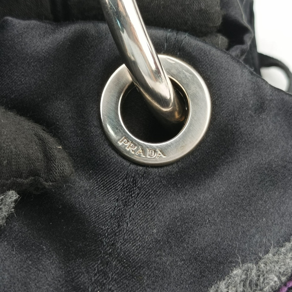 Pre-owned Prada Ring Bag Black silk  handbag | stylenewstar