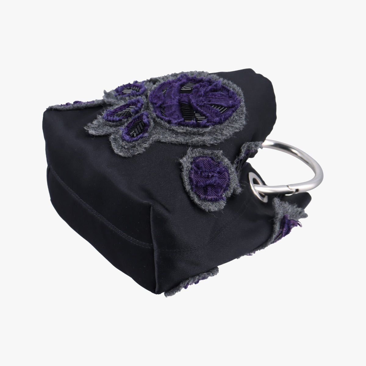 Pre-owned Prada Ring Bag Black silk  handbag | stylenewstar