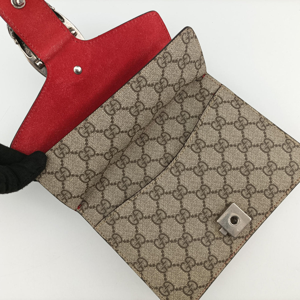 Pre-owned Gucci Dionysus beige×red PVC coated canvas × suede 421970 shoulderbag | stylenewstar