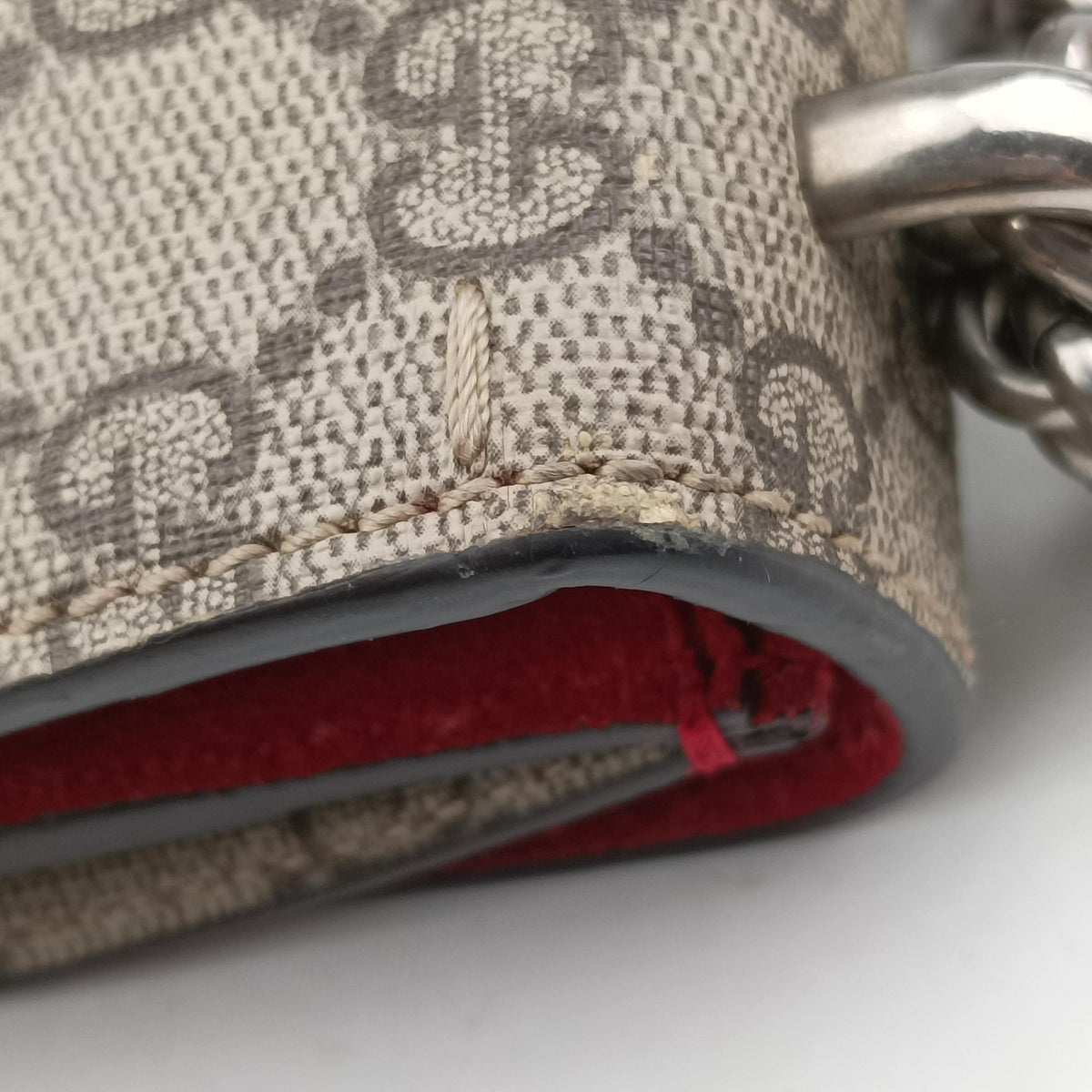 Pre-owned Gucci Dionysus beige×red PVC coated canvas × suede 421970 shoulderbag | stylenewstar