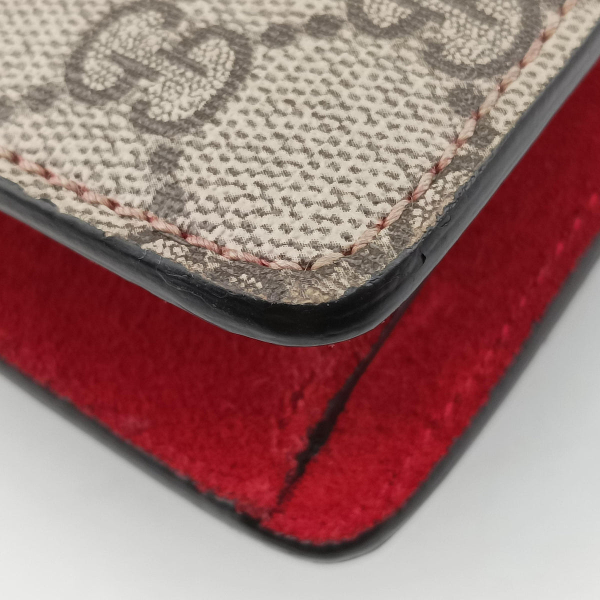 Pre-owned Gucci Dionysus beige×red PVC coated canvas × suede 421970 shoulderbag | stylenewstar