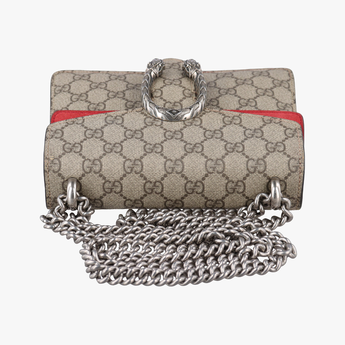 Pre-owned Gucci Dionysus beige×red PVC coated canvas × suede 421970 shoulderbag | stylenewstar