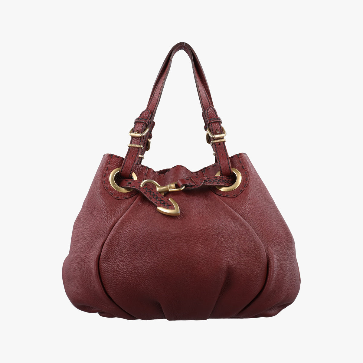 Pre-owned Fendi Selleria Pomodorino Red Leather 8BR595 handbag | stylenewstar