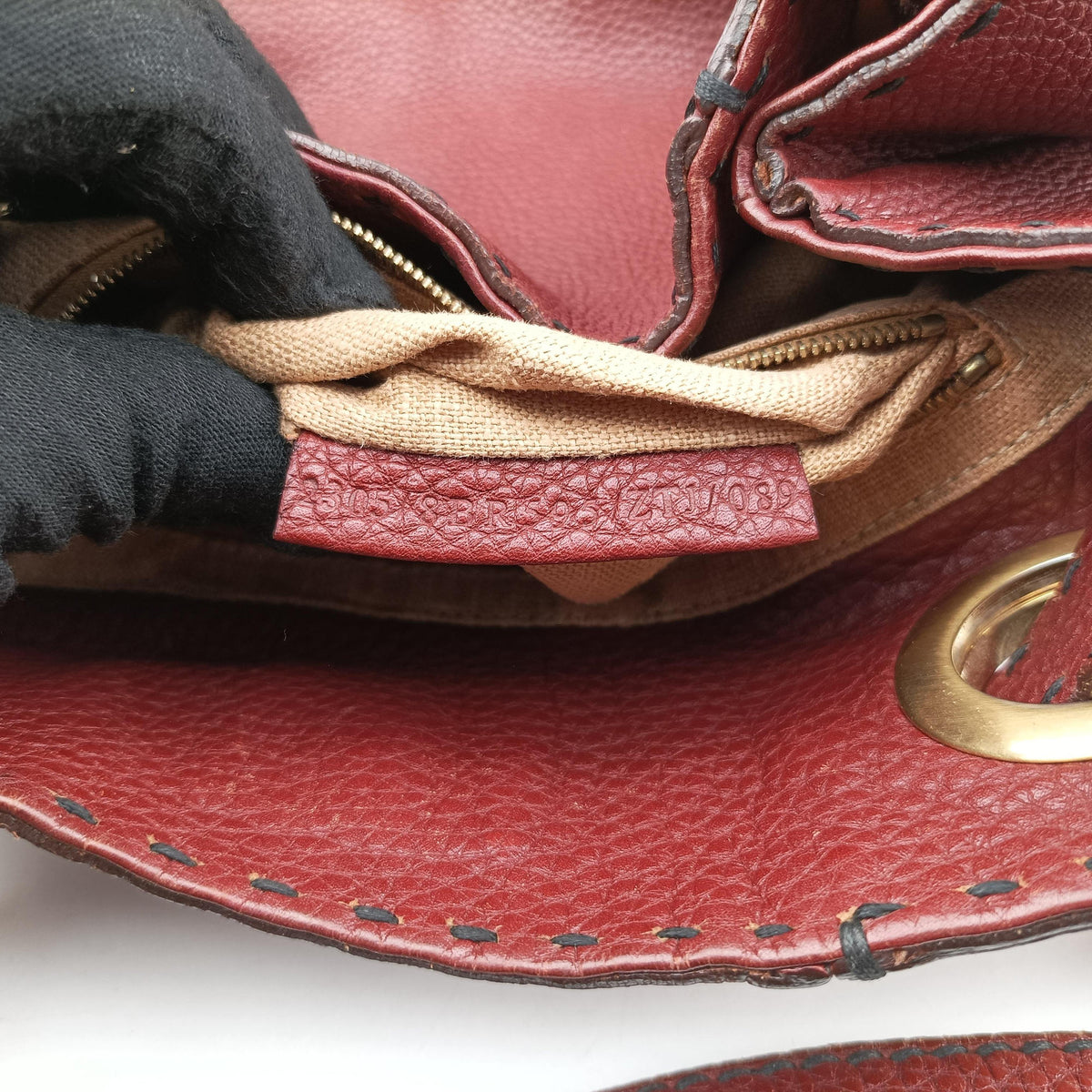 Pre-owned Fendi Selleria Pomodorino Red Leather 8BR595 handbag | stylenewstar
