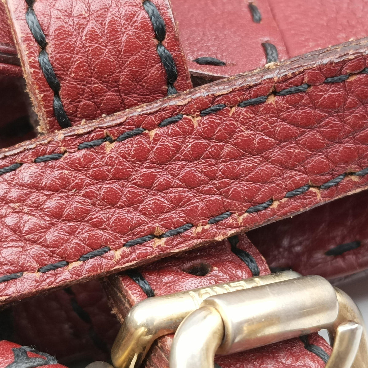 Pre-owned Fendi Selleria Pomodorino Red Leather 8BR595 handbag | stylenewstar