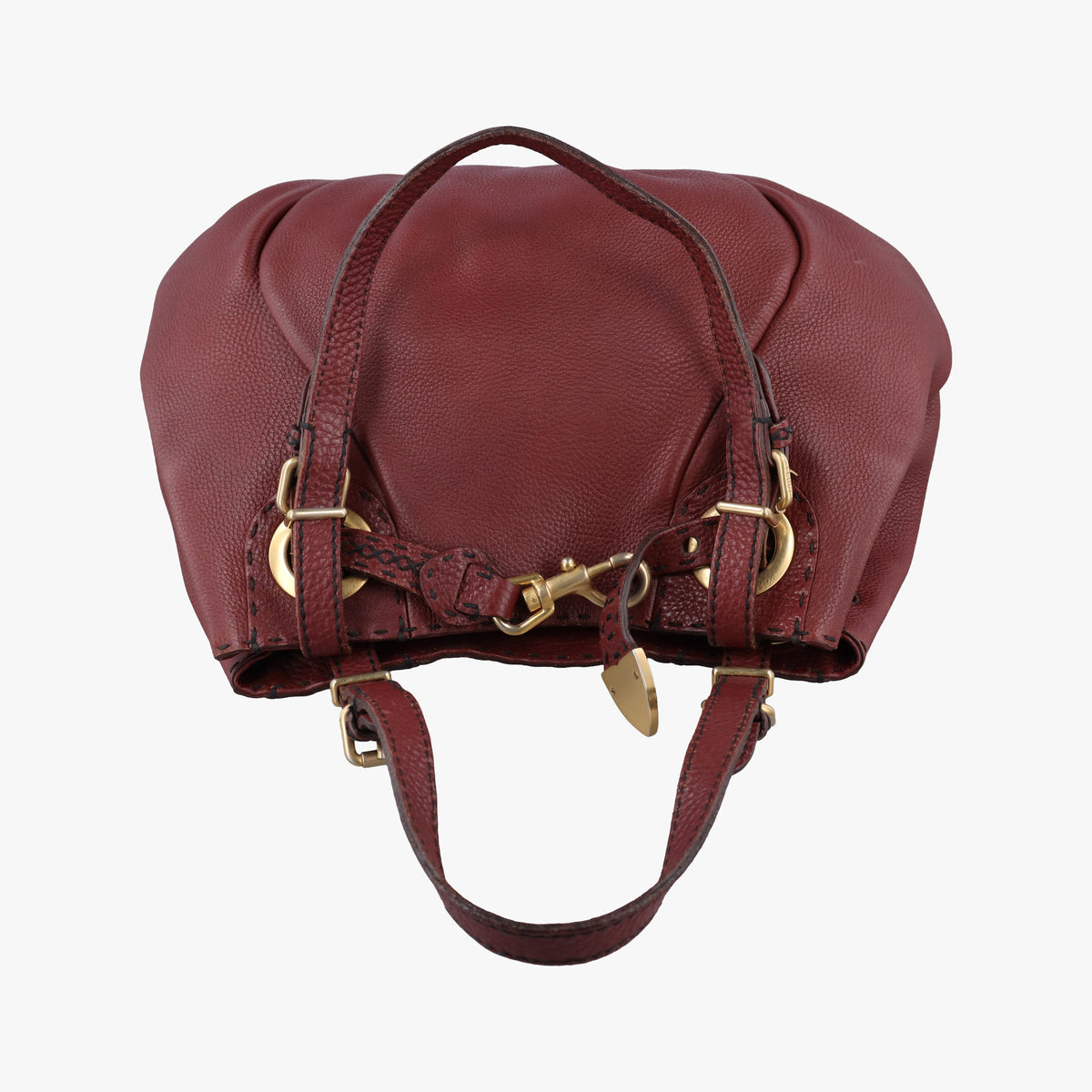 Pre-owned Fendi Selleria Pomodorino Red Leather 8BR595 handbag | stylenewstar