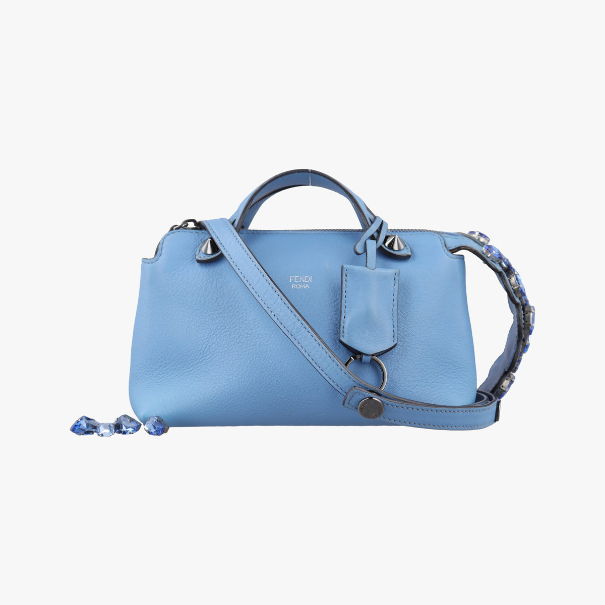 Pre-owned Fendi By the Way Blue Leather 8BL133 shoulderbag | stylenewstar