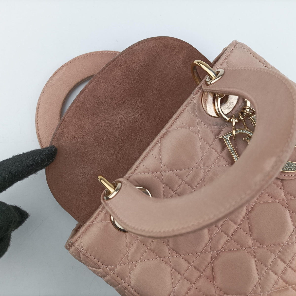 Pre-owned Christian Dior Lady Dior Pink Satin  handbag | stylenewstar