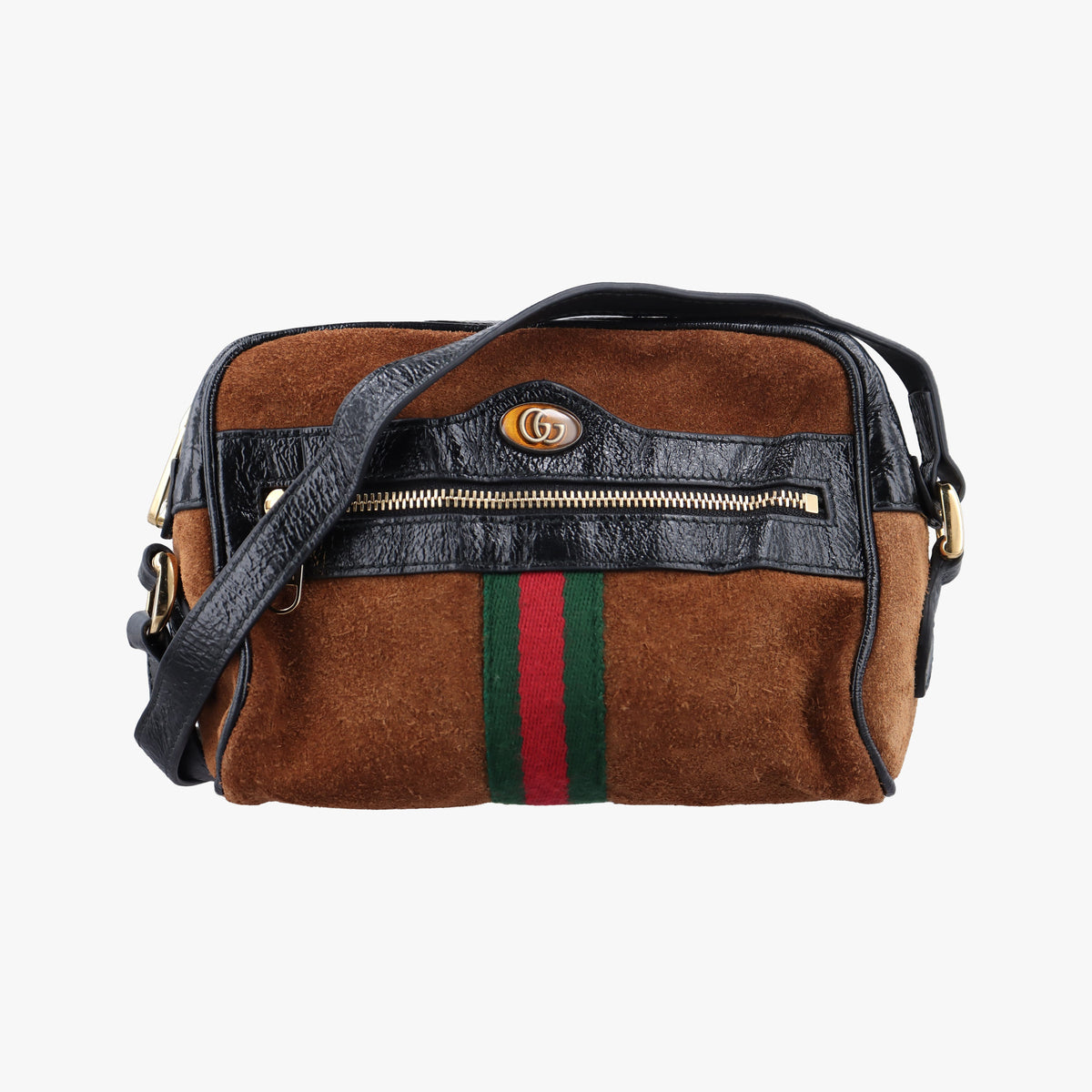 Pre-owned Gucci Ophidia Brown Suede 573321 shoulderbag | stylenewstar