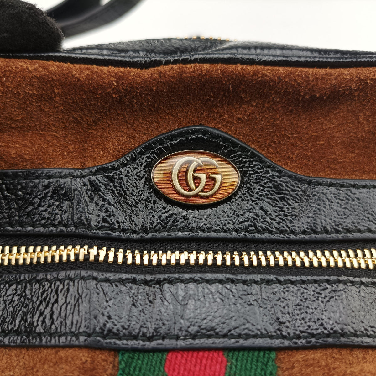 Pre-owned Gucci Ophidia Brown Suede 573321 shoulderbag | stylenewstar