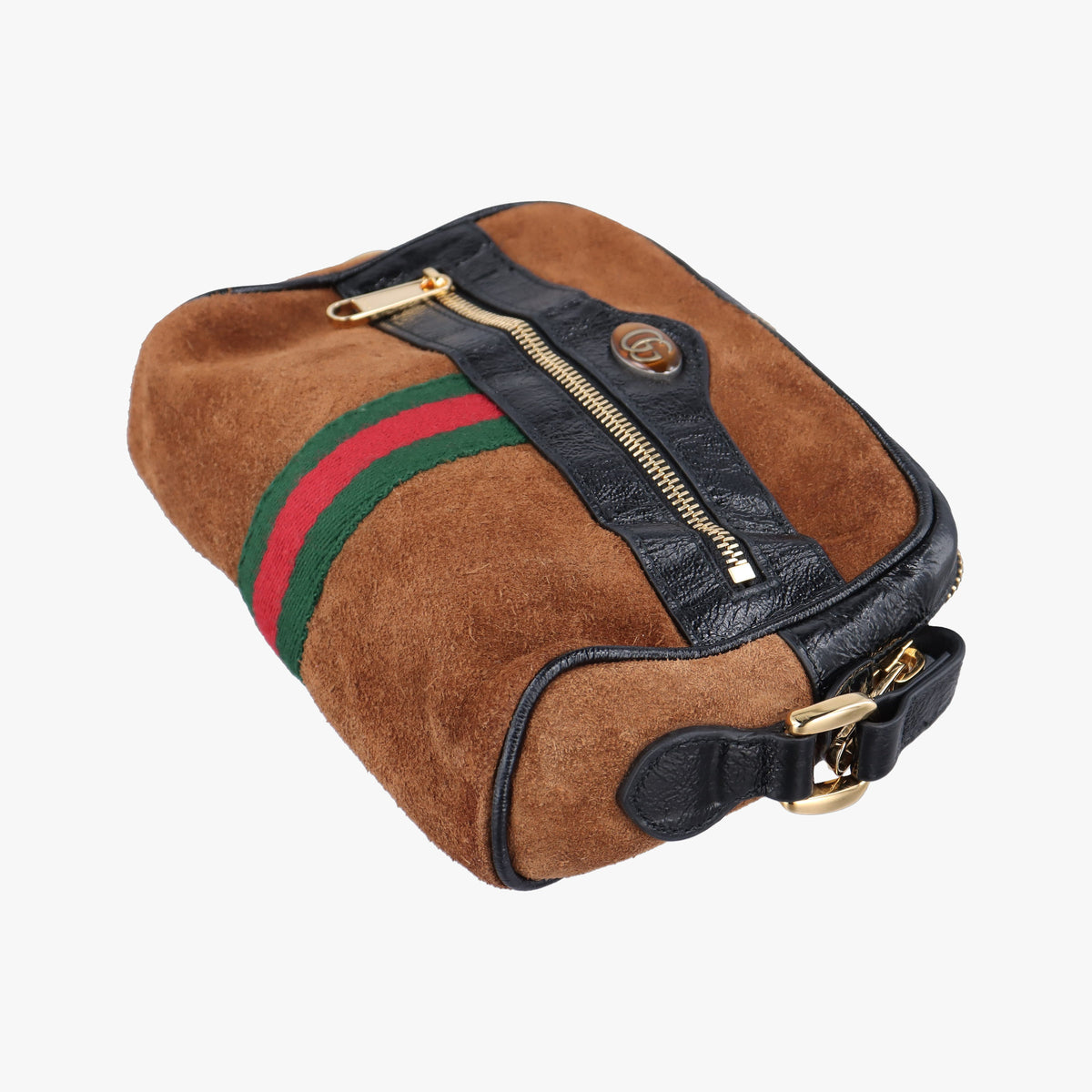 Pre-owned Gucci Ophidia Brown Suede 573321 shoulderbag | stylenewstar