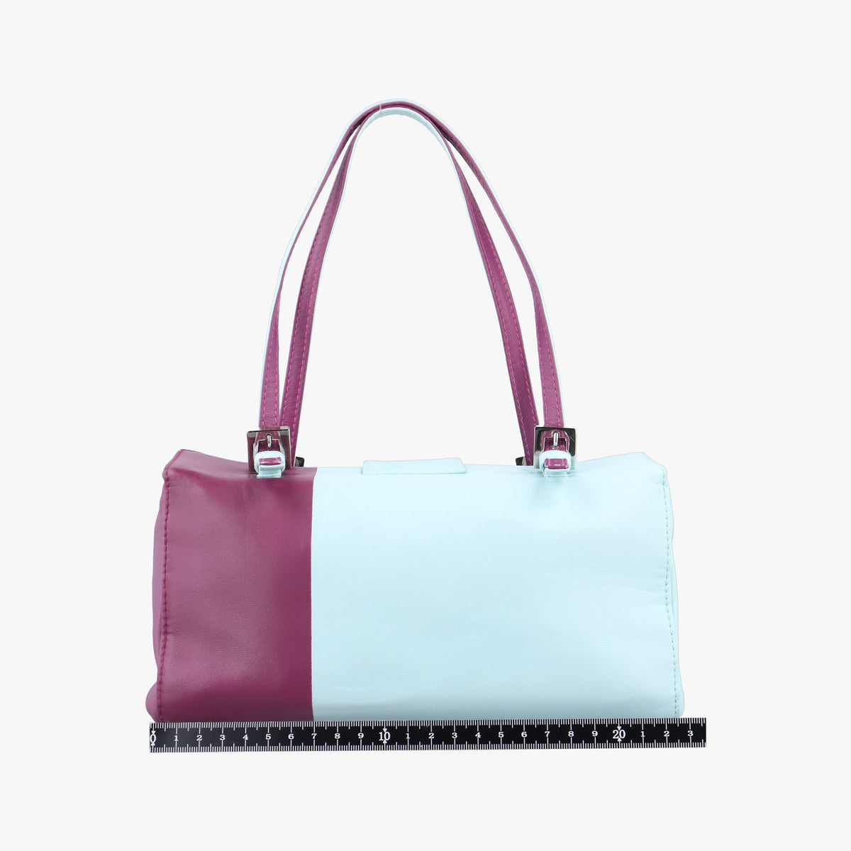 Pre-owned Fendi Bento box Blue x Purple Leather 26790 handbag | stylenewstar