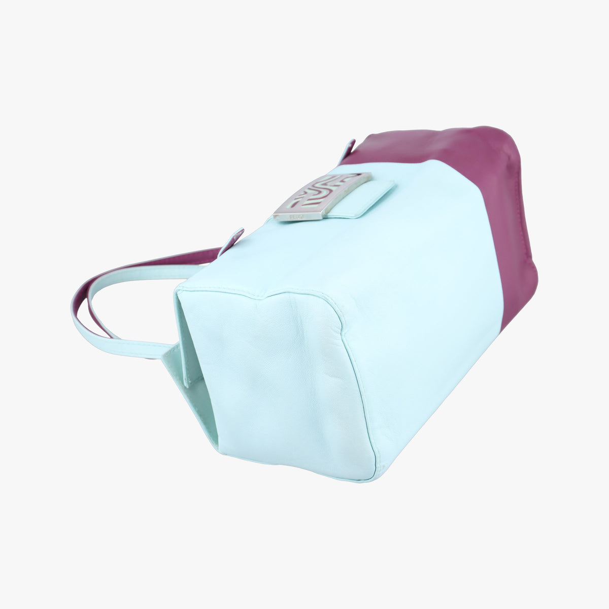 Pre-owned Fendi Bento box Blue x Purple Leather 26790 handbag | stylenewstar